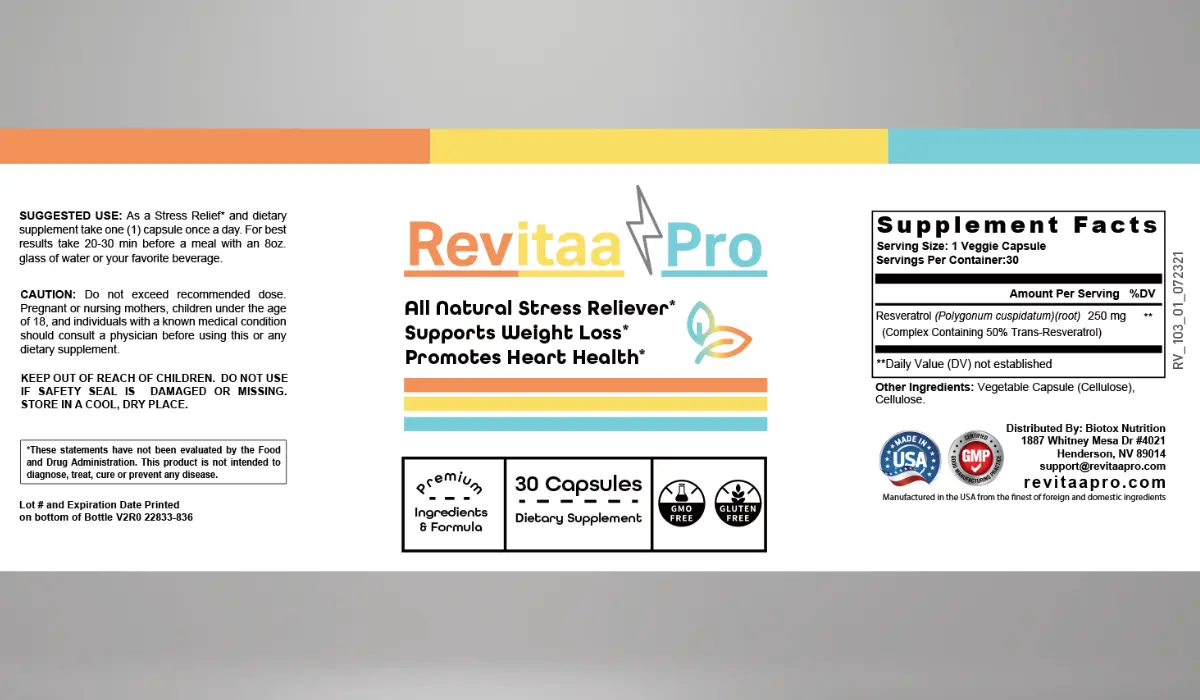 Revitaa Pro Supplement Facts